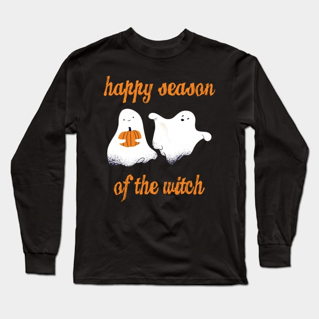 Happy Season Of The Witch Long Sleeve T-Shirt by Mographic997